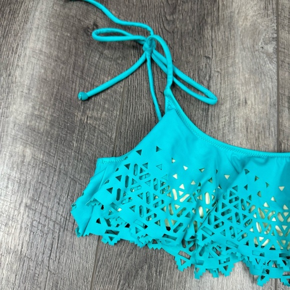 VS Teal Flounce Swim Top - Picture 4 of 8